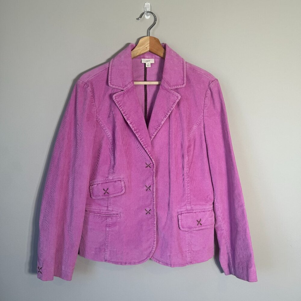 Vintage J. Jill Corduroy Blazer Jacket Women's Small Pink Classic Preppy Career - Picture 2 of 15
